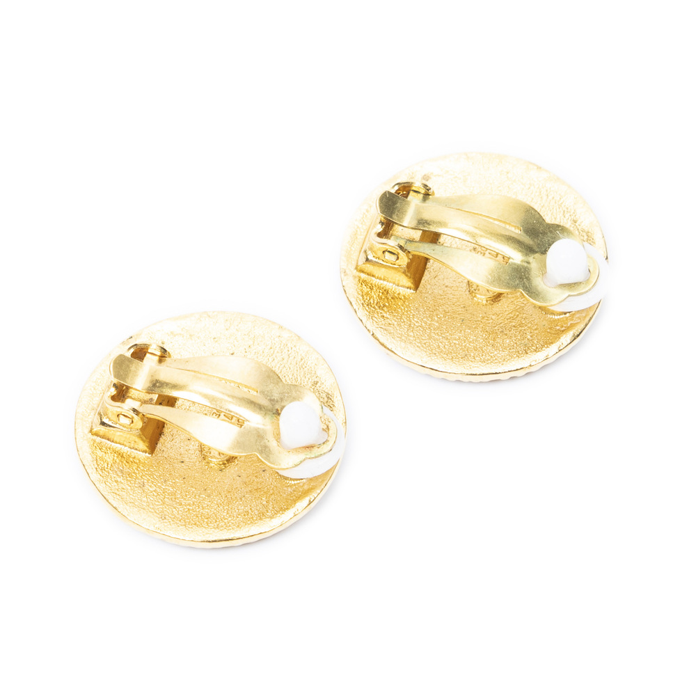 Chanel CC Round Clip On Earrings - Picture 2 of 3